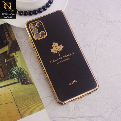 Samsung Galaxy A31 Cover - Design 1 - New Electroplating Borders Maple Leaf Camera Protection Soft Silicone Case