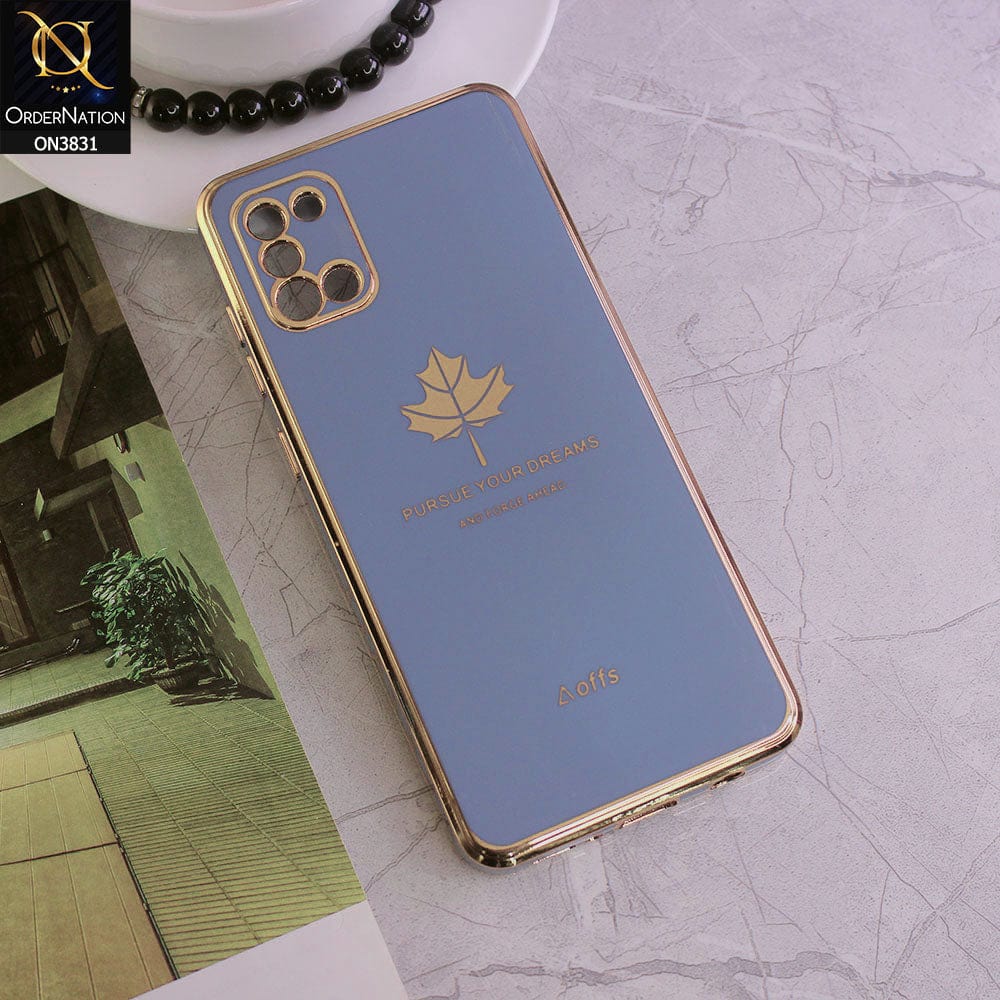 Samsung Galaxy A31 Cover - Design 4 - New Electroplating Borders Maple Leaf Camera Protection Soft Silicone Case