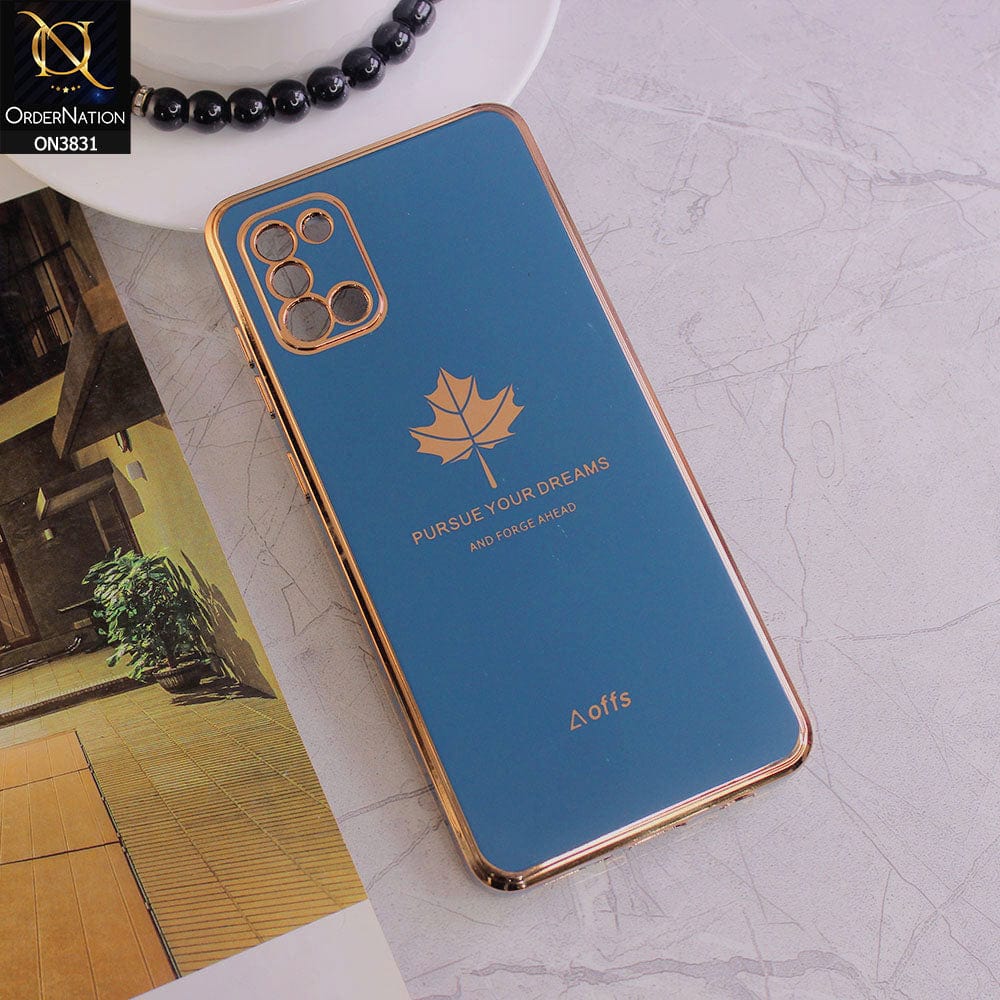 Samsung Galaxy A31 Cover - Design 5 - New Electroplating Borders Maple Leaf Camera Protection Soft Silicone Case