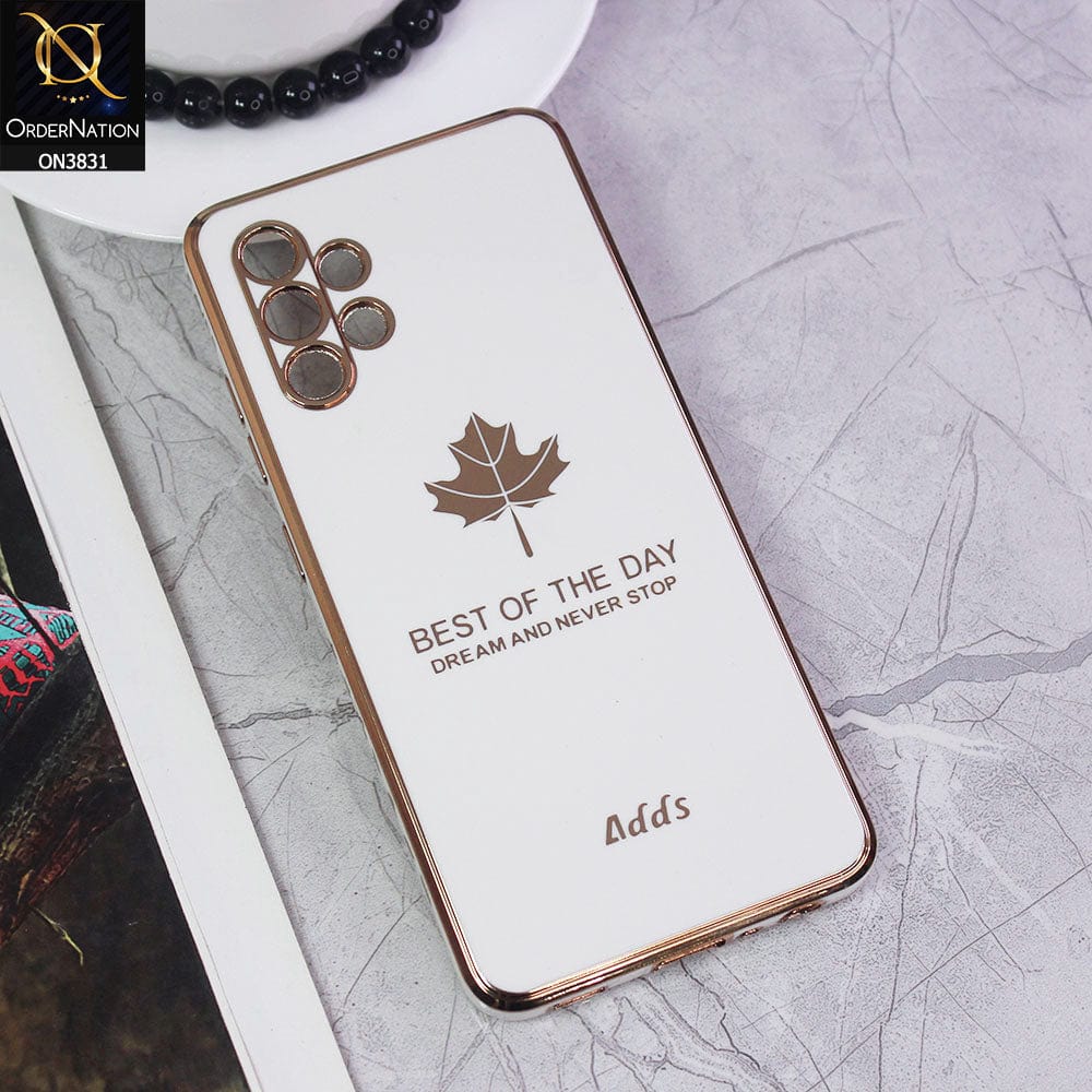 Samsung Galaxy A32 Cover - Design 6 - New Electroplating Borders Maple Leaf Camera Protection Soft Silicone Case
