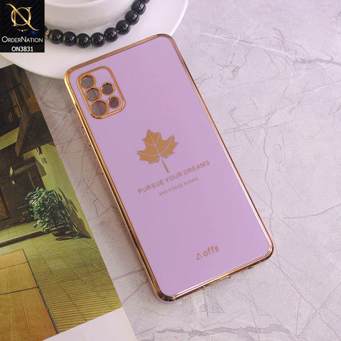 Samsung Galaxy A51 Cover - Design 2 - New Electroplating Borders Maple Leaf Camera Protection Soft Silicone Case
