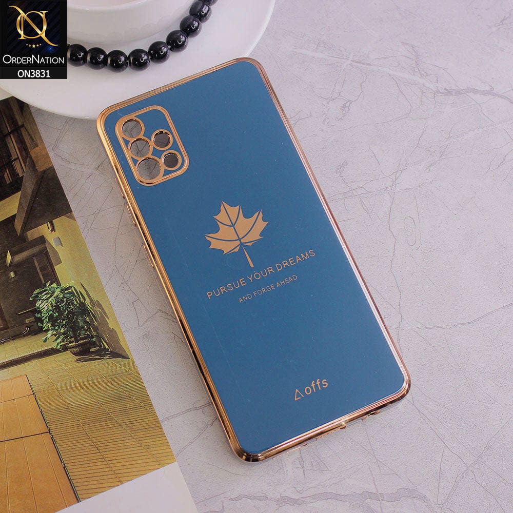 Samsung Galaxy A51 Cover - Design 5 - New Electroplating Borders Maple Leaf Camera Protection Soft Silicone Case