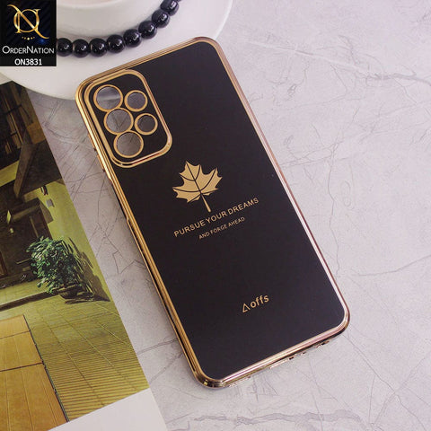 Samsung Galaxy A52s 5G Cover - Design 1 - New Electroplating Borders Maple Leaf Camera Protection Soft Silicone Case