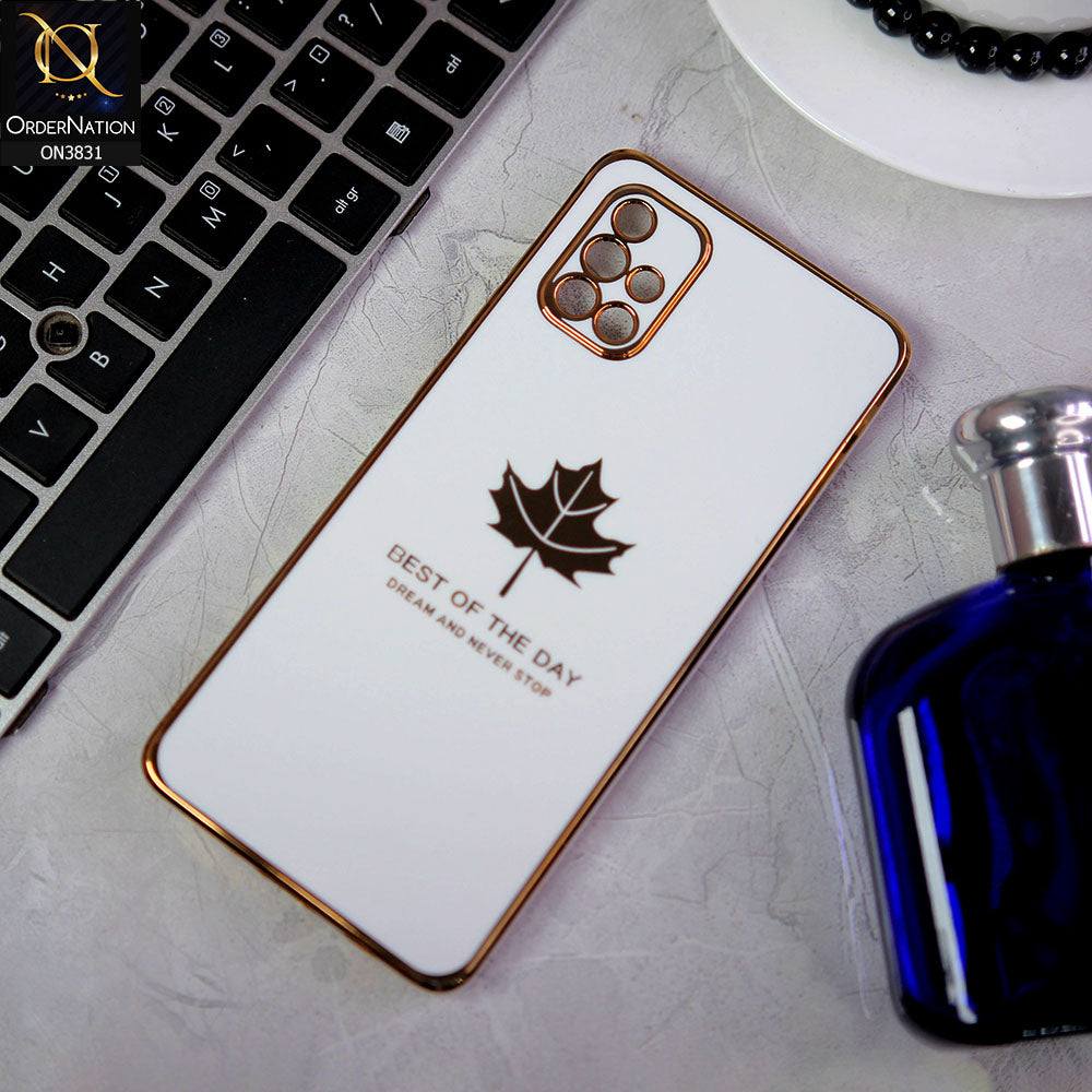 Samsung Galaxy A71 Cover - Design 6 -  New Electroplating Borders Maple Leaf Camera Protection Soft Silicone Case