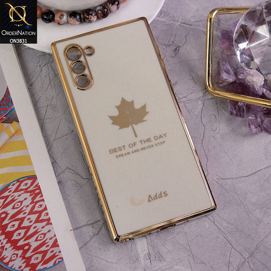 Samsung Galaxy Note 10 Cover - Design 7 - New Electroplating Borders Maple Leaf Camera Protection Soft Silicone Case