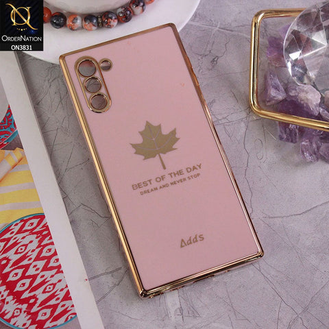 Samsung Galaxy Note 10 Cover - Design 9 - New Electroplating Borders Maple Leaf Camera Protection Soft Silicone Case