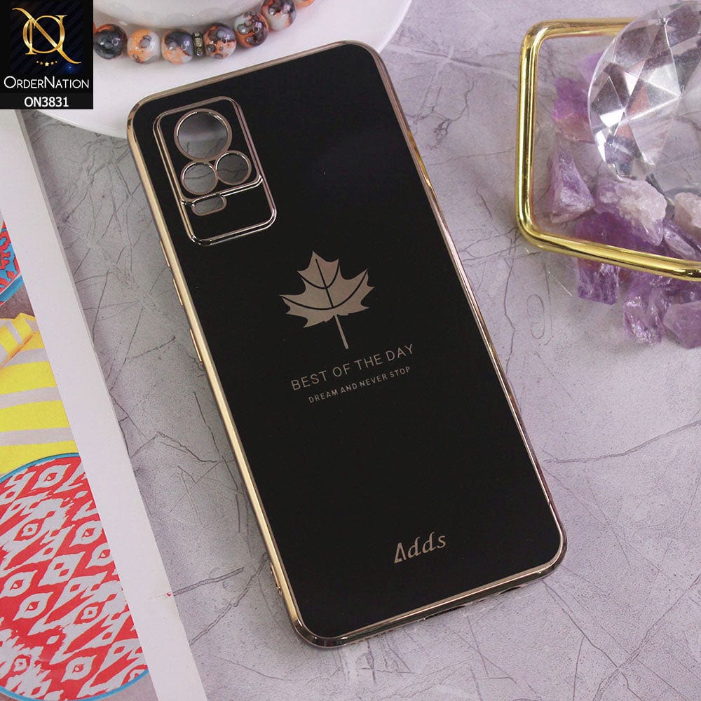 Vivo V21e Cover - Design 1 - New Electroplating Borders Maple Leaf Camera Protection Soft Silicone Case