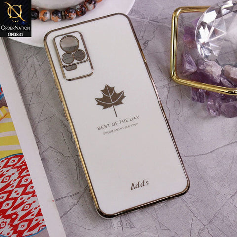 Vivo V21e Cover - Design 6 - New Electroplating Borders Maple Leaf Camera Protection Soft Silicone Case