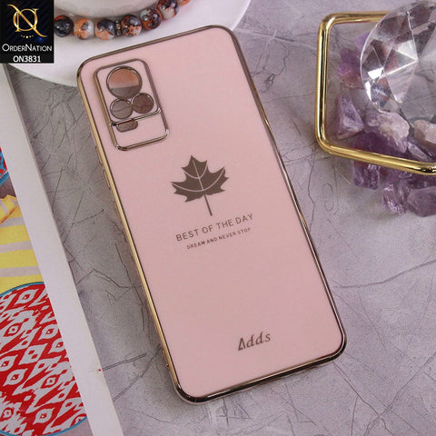 Vivo V21e Cover - Design 9 - New Electroplating Borders Maple Leaf Camera Protection Soft Silicone Case