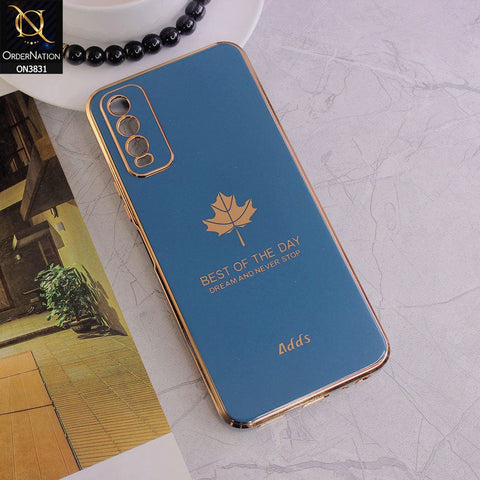 Vivo Y12s Cover - Design 5 - New Electroplating Borders Maple Leaf Camera Protection Soft Silicone Case