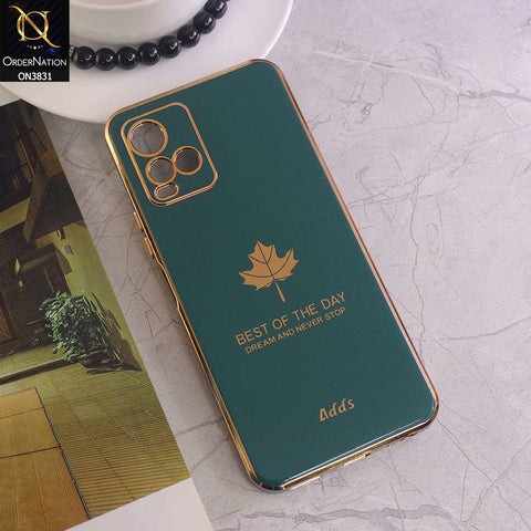 Vivo Y21s Cover - Design 3 - New Electroplating Borders Maple Leaf Camera Protection Soft Silicone Case