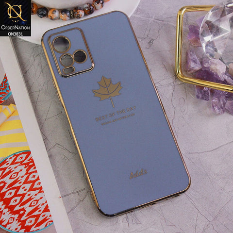 Vivo Y21t Cover - Design 4 - New Electroplating Borders Maple Leaf Camera Protection Soft Silicone Case
