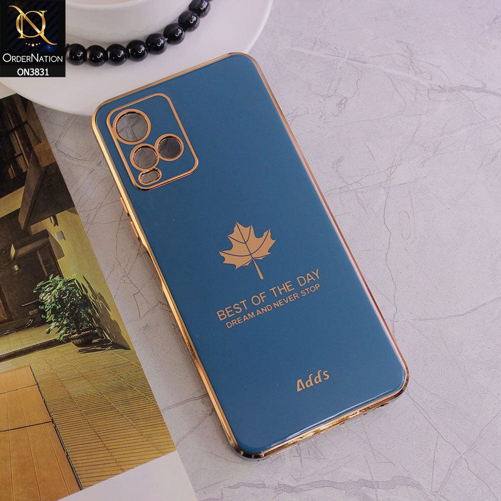 Vivo Y21s Cover - Design 5 - New Electroplating Borders Maple Leaf Camera Protection Soft Silicone Case