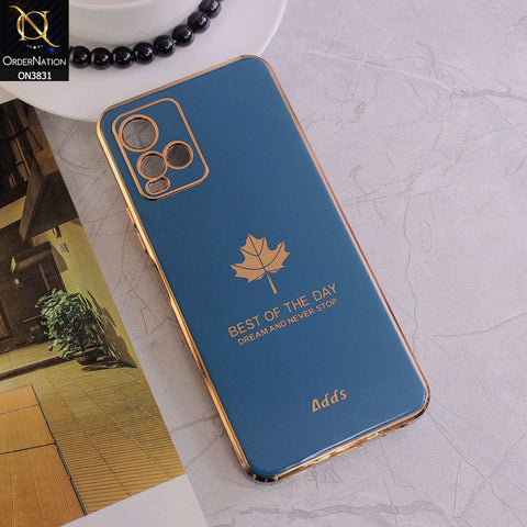 Vivo Y21s Cover - Design 5 - New Electroplating Borders Maple Leaf Camera Protection Soft Silicone Case