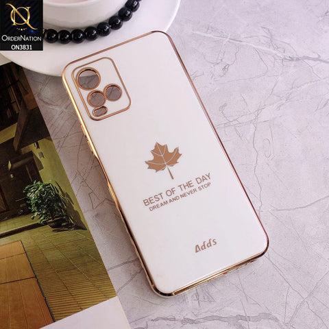 Vivo Y21 Cover - Design 6 - New Electroplating Borders Maple Leaf Camera Protection Soft Silicone Case