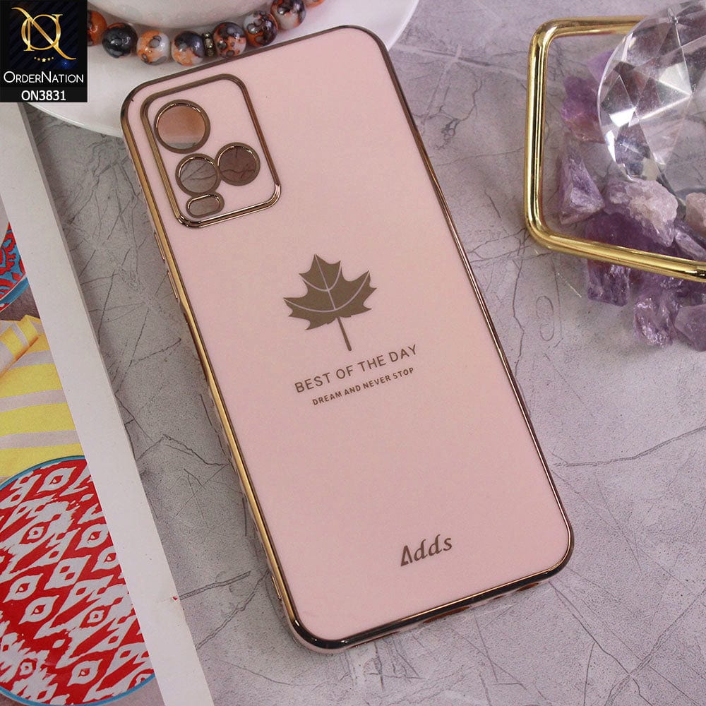 Vivo Y21e Cover - Design 9 - New Electroplating Borders Maple Leaf Camera Protection Soft Silicone Case