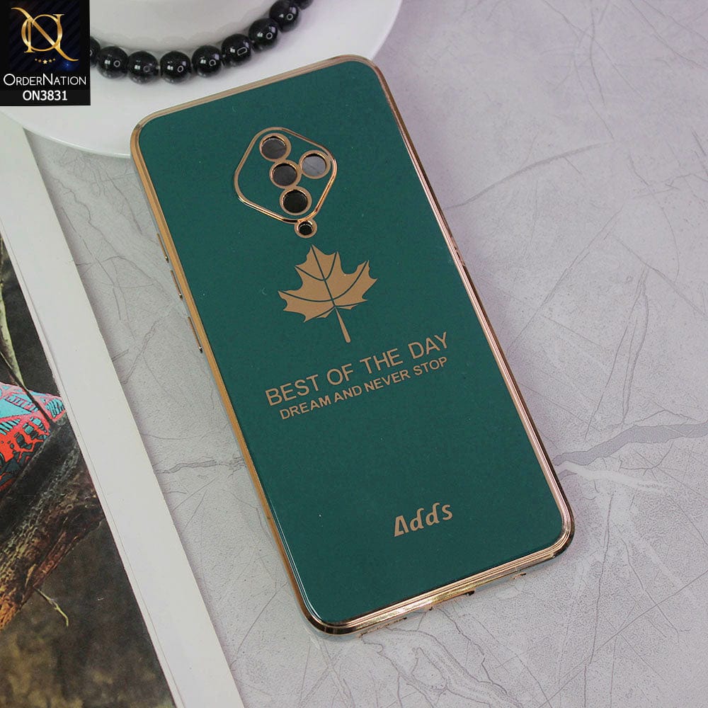 Vivo S1 Pro Cover - Design 3 - New Electroplating Borders Maple Leaf Camera Protection Soft Silicone Case