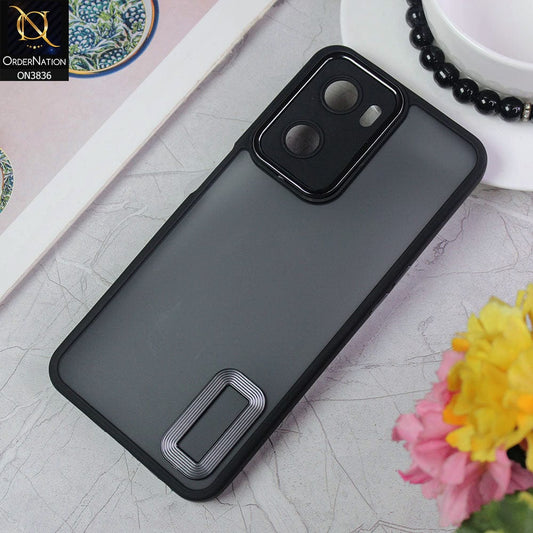 Oppo A57s Cover - Black - New Crystal CD Crome Case With Electroplating Camera Ring Soft Silicone Case