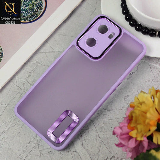 Oppo A57s Cover - Light Purple - New Crystal CD Crome Case With Electroplating Camera Ring Soft Silicone Case