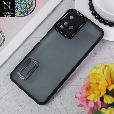 vivo Y33t Cover - Black - New Crystal CD Crome Case With Electroplating Camera Ring Soft Silicone Case