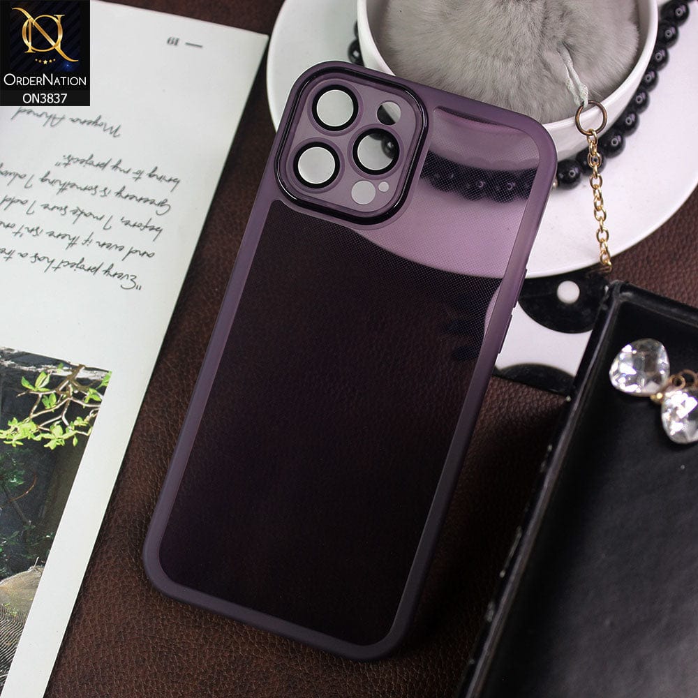 iPhone 12 Pro Max Cover - Purple - New Colored Soft Silicone Borders with Camera Bumper Lense Protective Case