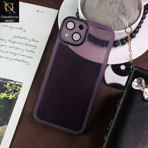 iPhone 13 Cover - Purple - New Colored Soft Silicone Borders with Camera Bumper Lense Protective Case