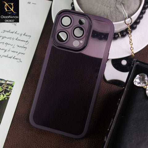 iPhone 14 Pro Cover - Purple - New Colored Soft Silicone Borders with Camera Bumper Lense Protective Case