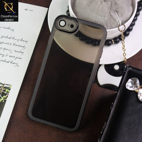 iPhone 8 / 7 Cover - Black - New Colored Soft Silicone Borders with Camera Bumper Lense Protective Case