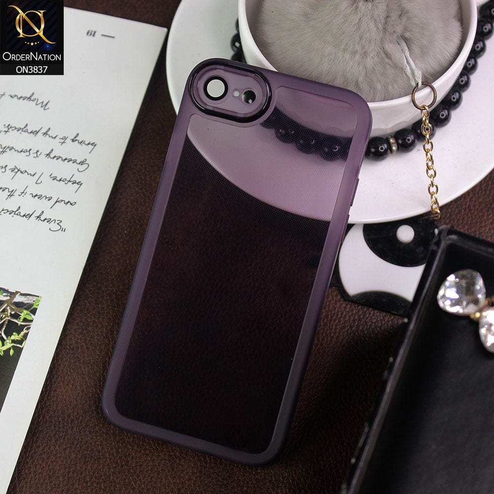 iPhone SE 2020 Cover - Purple - New Colored Soft Silicone Borders with Camera Bumper Lense Protective Case