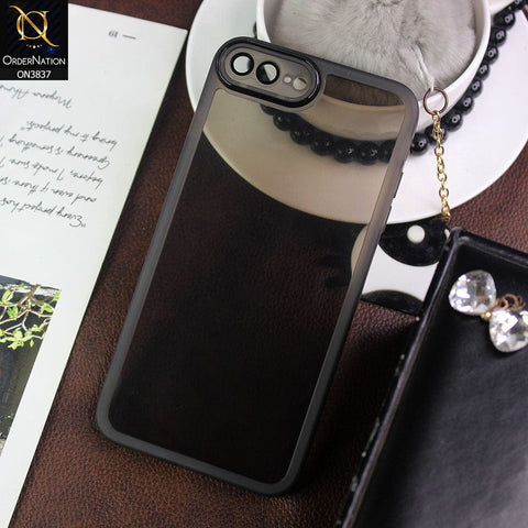iPhone 8 Plus / 7 Plus Cover - Black - New Colored Soft Silicone Borders with Camera Bumper Lense Protective Case