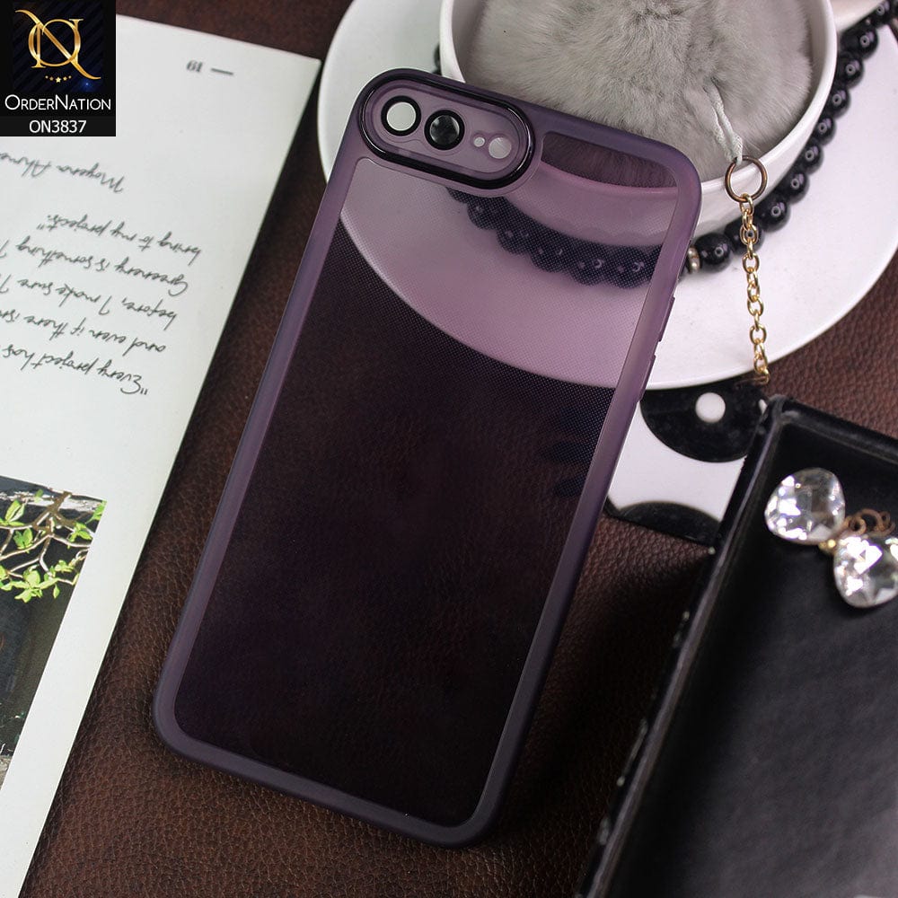 iPhone 8 Plus / 7 Plus Cover - Purple - New Colored Soft Silicone Borders with Camera Bumper Lense Protective Case