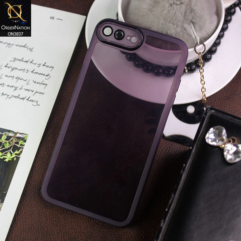 iPhone 8 Plus / 7 Plus Cover - Purple - New Colored Soft Silicone Borders with Camera Bumper Lense Protective Case