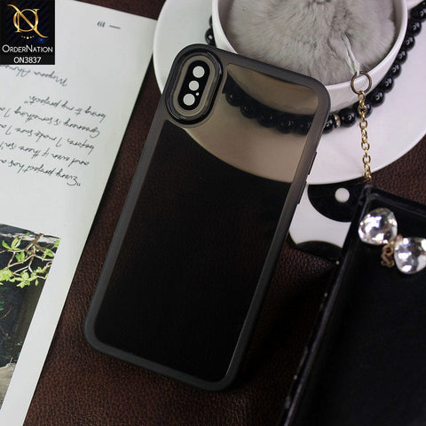 iPhone XS Max Cover - Black - New Colored Soft Silicone Borders with Camera Bumper Lense Protective Case