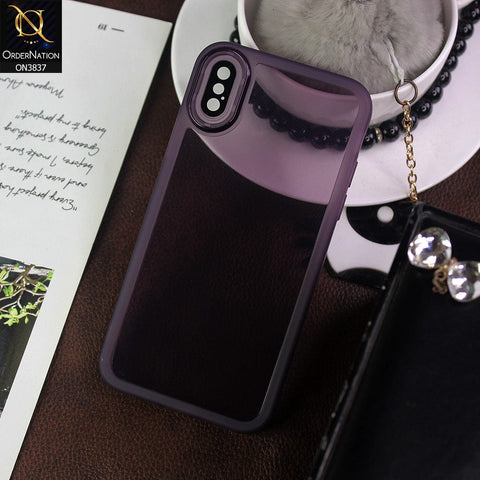 iPhone XS Max Cover - Purple - New Colored Soft Silicone Borders with Camera Bumper Lense Protective Case