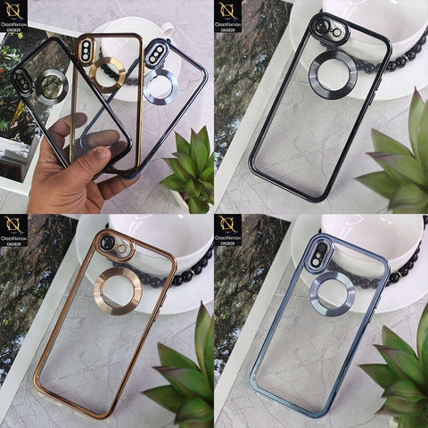 iPhone 12 Cover - Black - New Soft Color Borders Logo Hole With Camera Lense Protection Clear Back Case