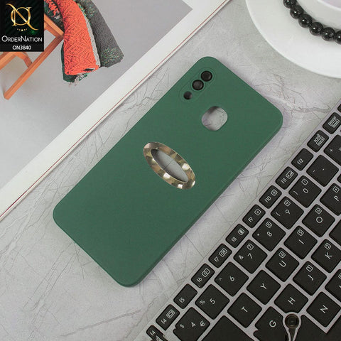 Samsung Galaxy A20 Cover - Green - Soft Silicone Camera Lense Protector Chrome Logo Hole Case