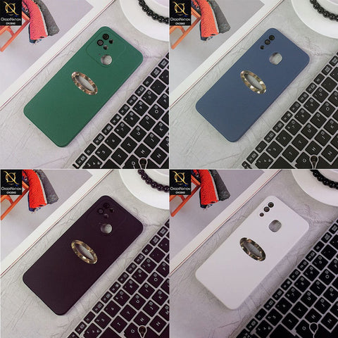 Vivo Y33t Cover - Dark Green - Soft Silicone Camera Lense Protector Chrome Logo Hole Case