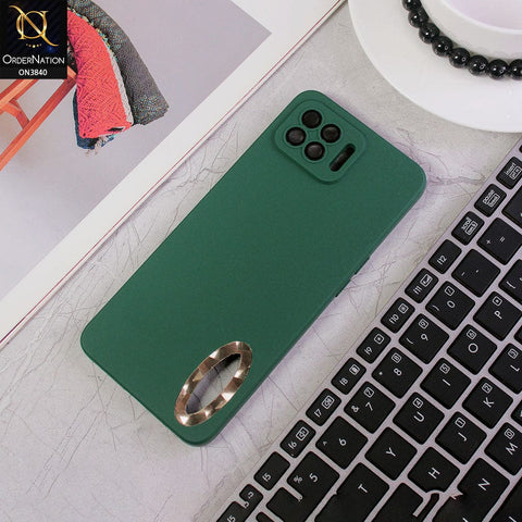 Oppo A93 Cover - Green - Soft Silicone Camera Lense Protector Chrome Logo Hole Case