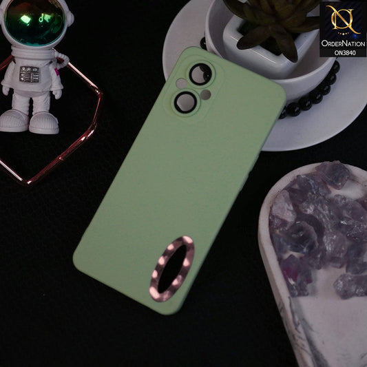 OnePlus Nord N20 5G Cover - Light Green - Soft Silicone Camera Lense Protector Chrome Logo Hole Case