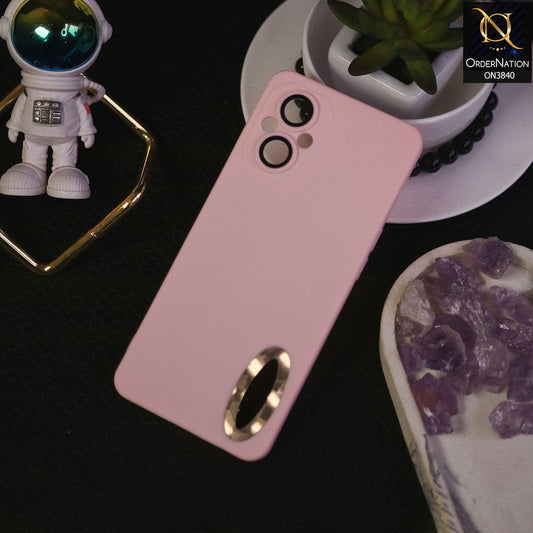 OnePlus Nord N20 5G Cover - Pink - Soft Silicone Camera Lense Protector Chrome Logo Hole Case
