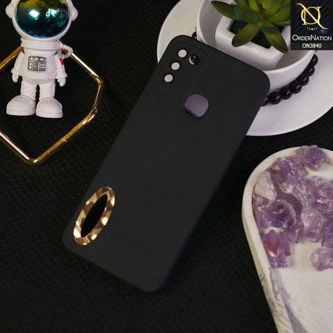 Infinix Hot 10 Play Cover - Black - Soft Silicone Camera Lense Protector Chrome Logo Hole Case