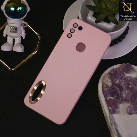 Infinix Hot 10 Play Cover - Pink - Soft Silicone Camera Lense Protector Chrome Logo Hole Case