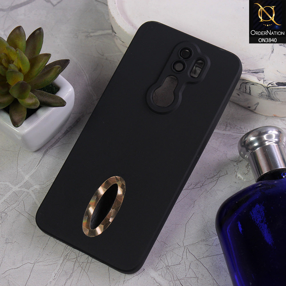 Xiaomi Redmi Note 8 Pro Cover - Black - Soft Silicone Camera Lense Protector Chrome Logo Hole Case