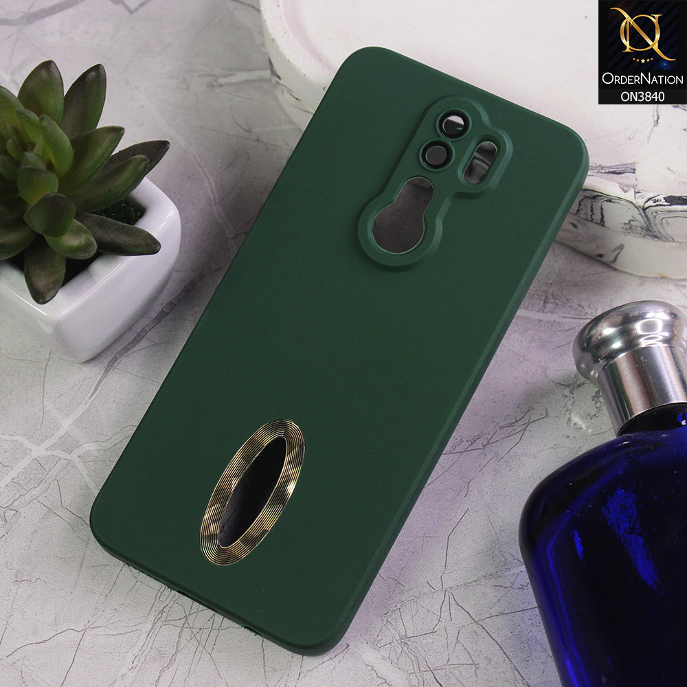 Xiaomi Redmi Note 8 Pro Cover - Green - Soft Silicone Camera Lense Protector Chrome Logo Hole Case