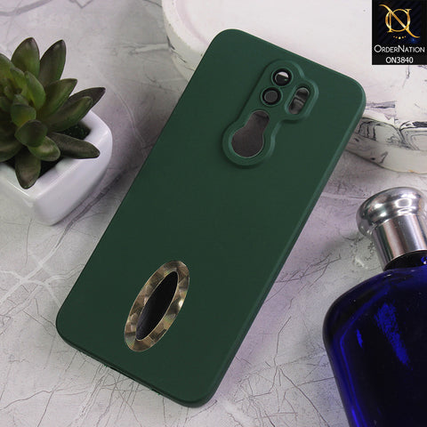 Xiaomi Redmi Note 8 Pro Cover - Green - Soft Silicone Camera Lense Protector Chrome Logo Hole Case