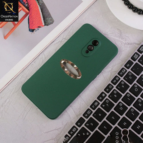 OnePlus 6T Cover - Green - Soft Silicone Camera Lense Protector Chrome Logo Hole Case