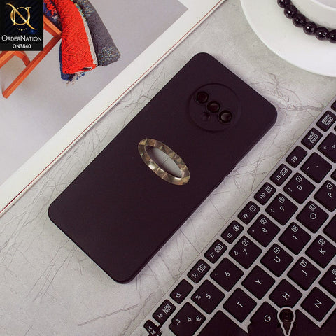 OnePlus 7T Cover - Black - Soft Silicone Camera Lense Protector Chrome Logo Hole Case