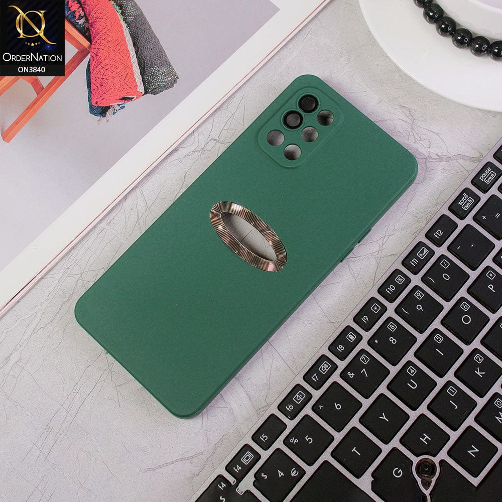 OnePlus 8T Cover - Green - Soft Silicone Camera Lense Protector Chrome Logo Hole Case