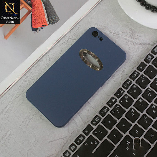 Oppo A71 Cover - Blue - Soft Silicone Camera Lense Protector Chrome Logo Hole Case