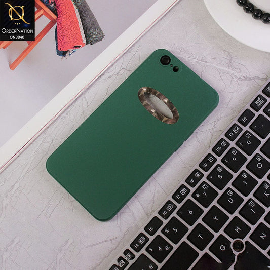 Oppo A71 Cover - Green - Soft Silicone Camera Lense Protector Chrome Logo Hole Case